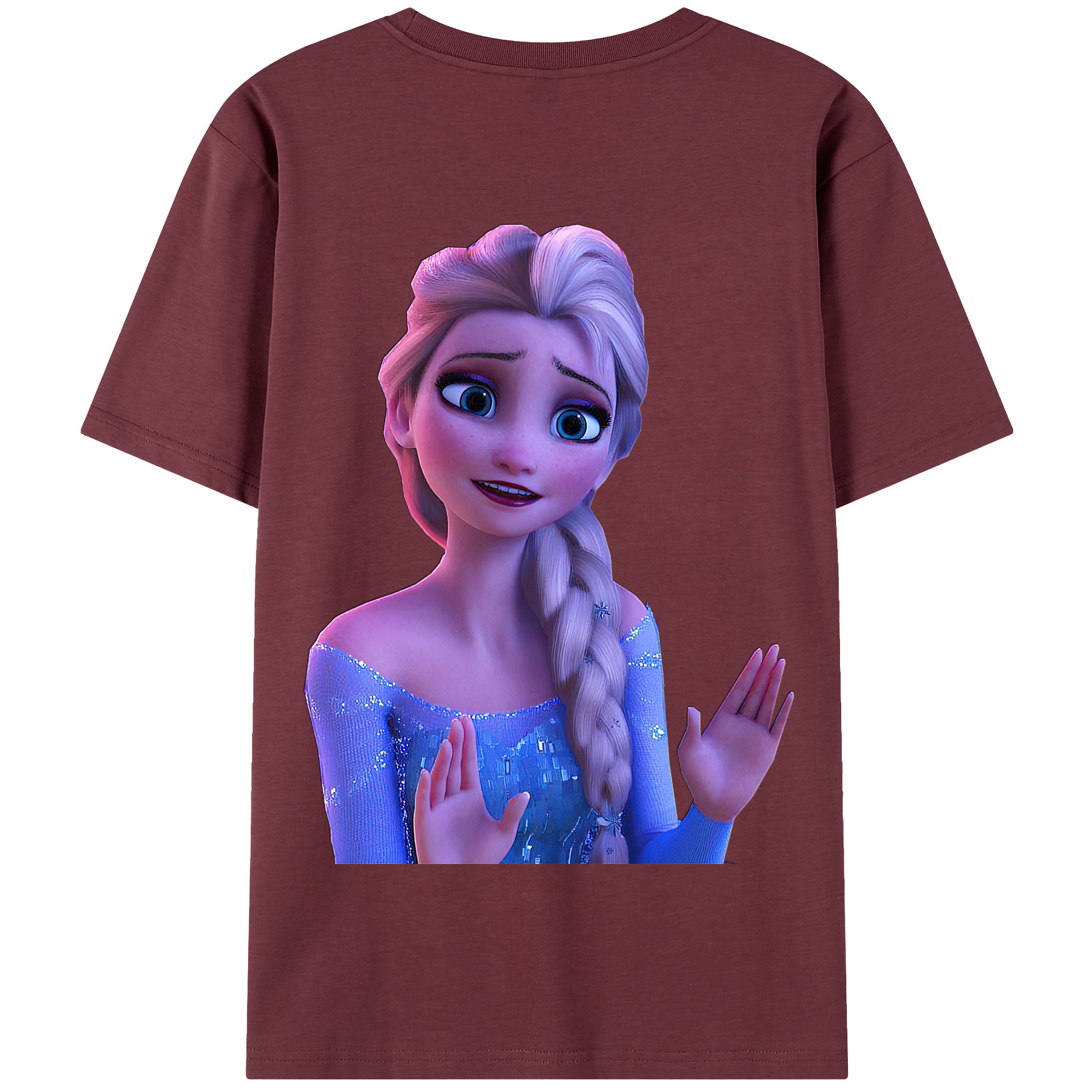 （画像用） アナと雪の女王 アンナ エルサ Frozen Anna Elsa 綿100％半袖Tシャツ（背面プリント）